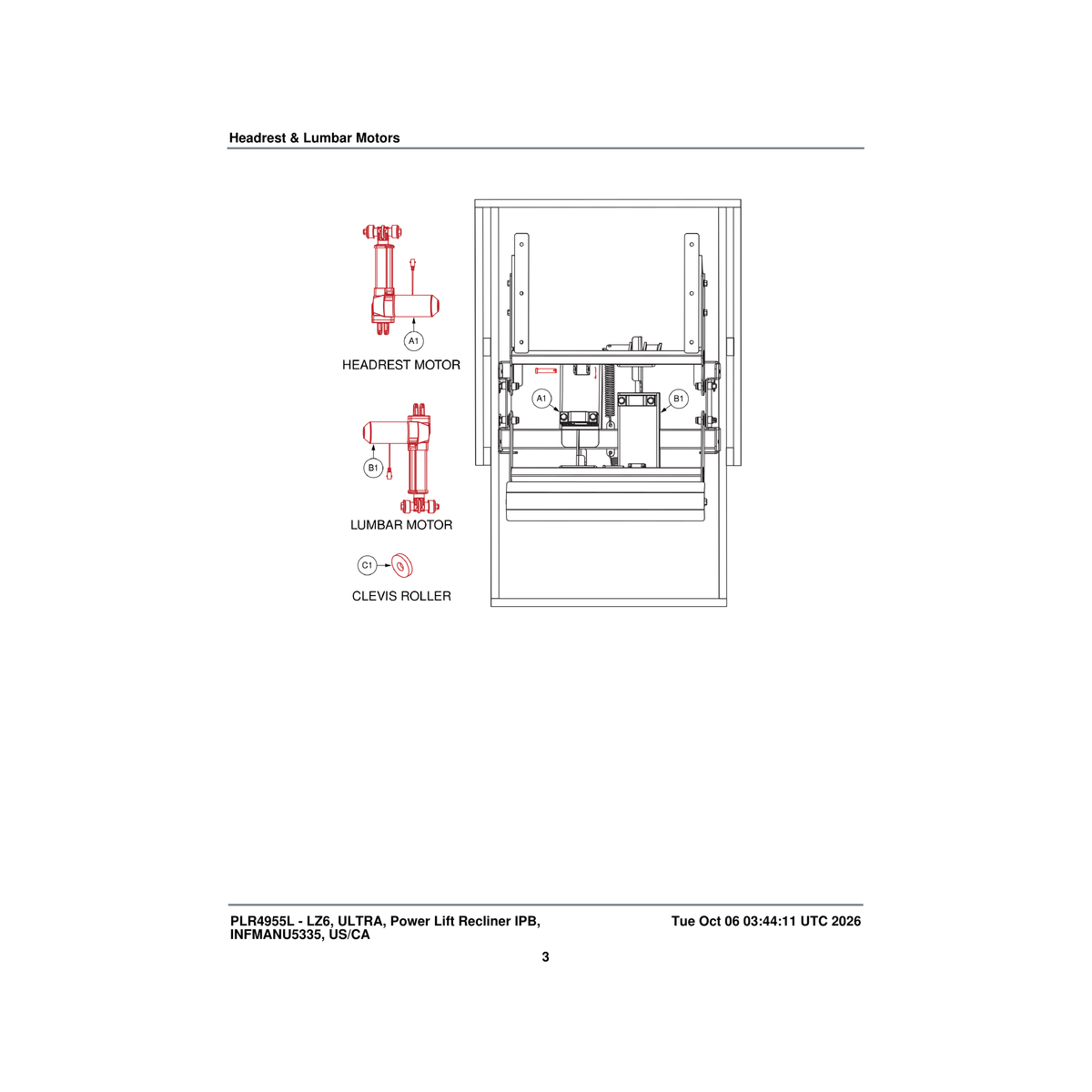 Pride Mobility MEC2302637 clevis roller parts diagram
