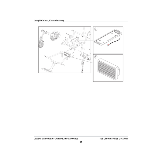 Pride Mobility MEC2401570 battery tray with harness (a0700231) parts diagram