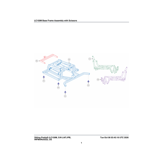 Pride Mobility MEC2404764 t-bar parts diagram