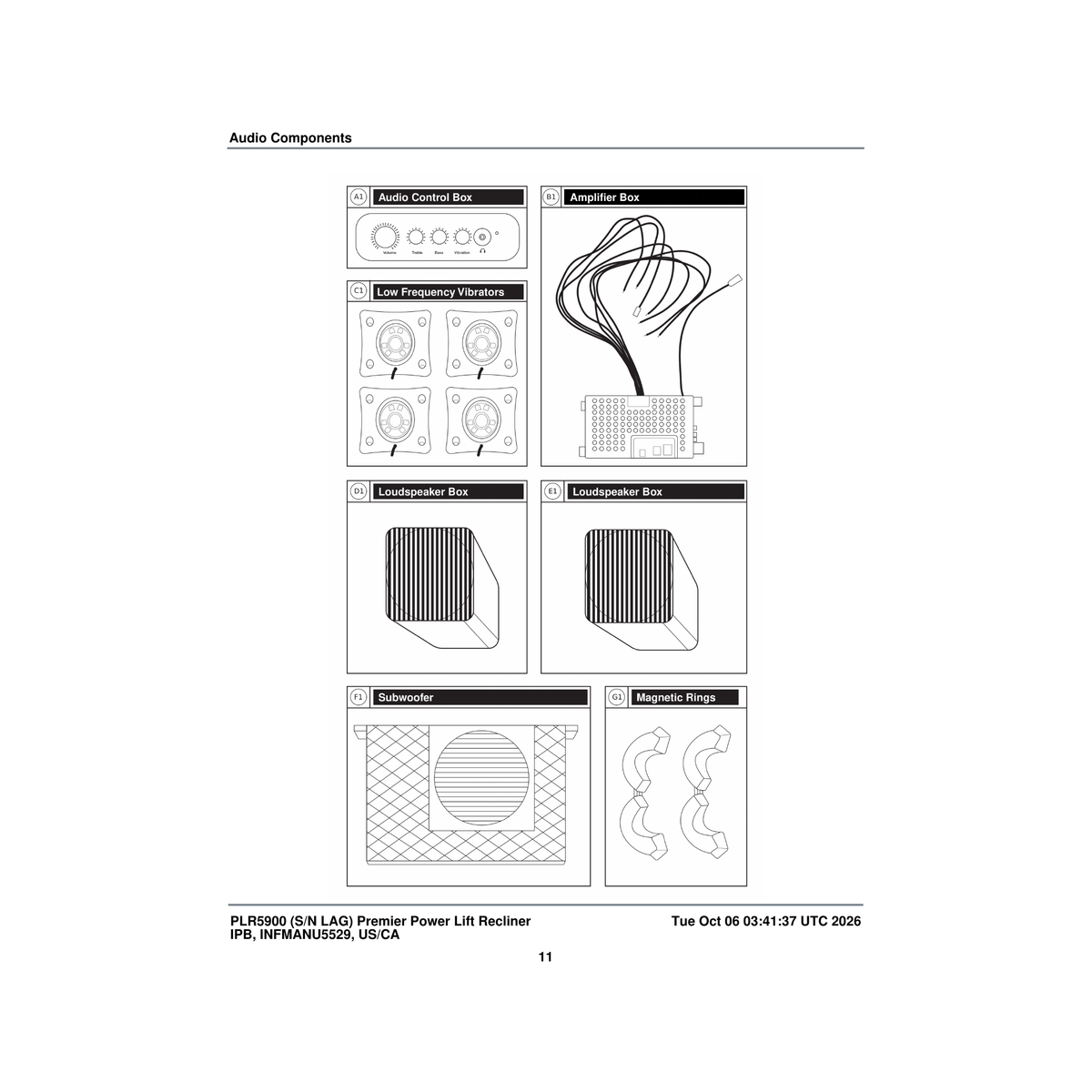 Pride Mobility MEC2405110 low frequency vibrator parts diagram