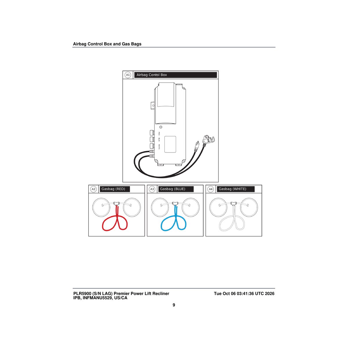 Pride Mobility MEC2405114 blue gasbag parts diagram