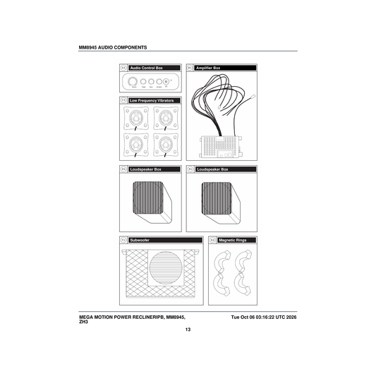 Pride Mobility MEC2501598 amplifierbox parts diagram