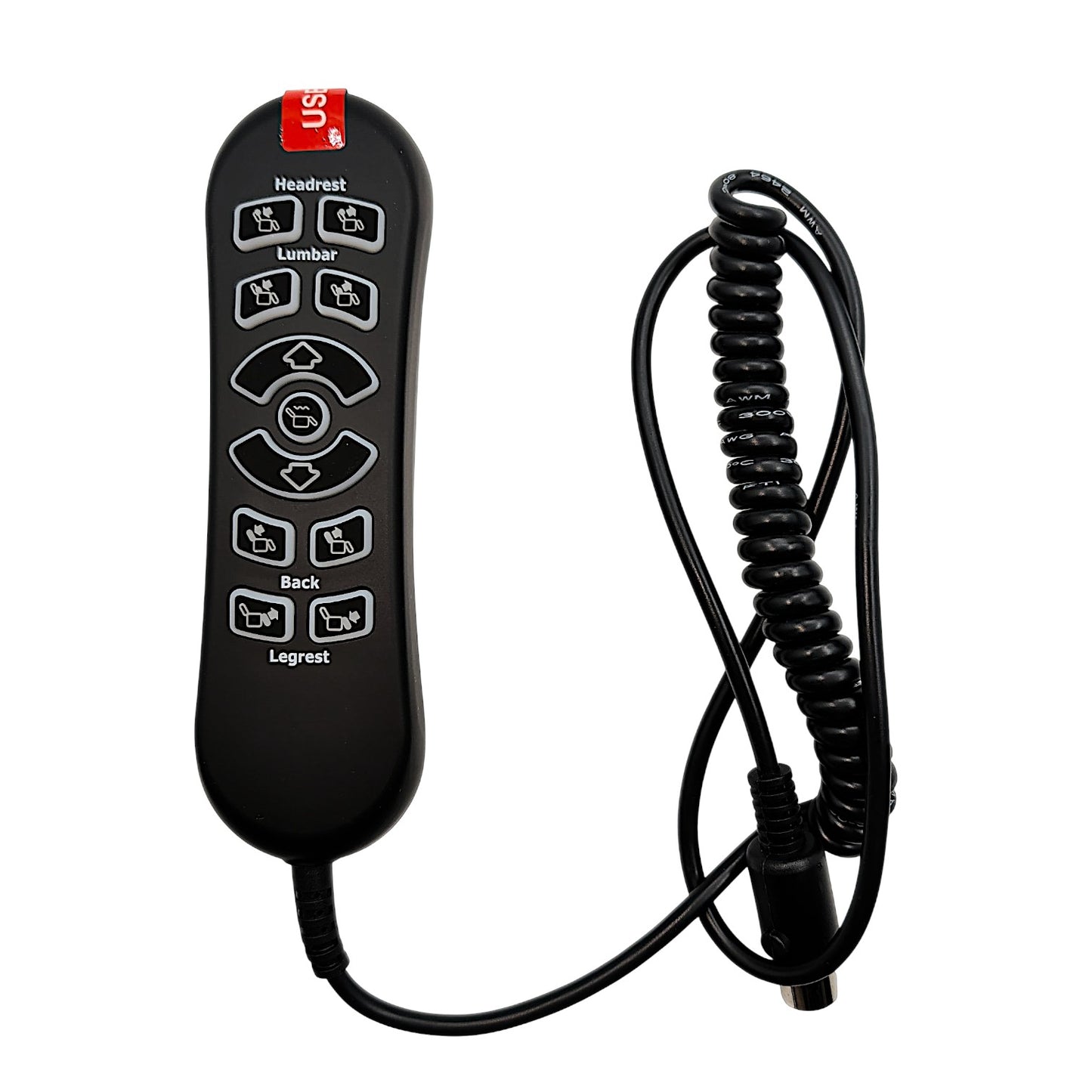 remote hand control with cable wound up
