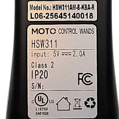 Product label with Model Number: HSW311AM-B-KBA-R, Moto Control Wands, Model ID: HSW311, etcetera