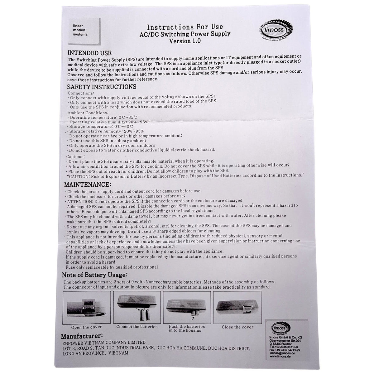 Pride Limoss Transformer Power Supply CTL161464 | 29V 2A