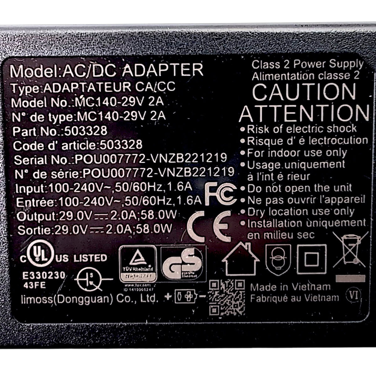 Pride Limoss Transformer Power Supply CTL161464 | 29V 2A