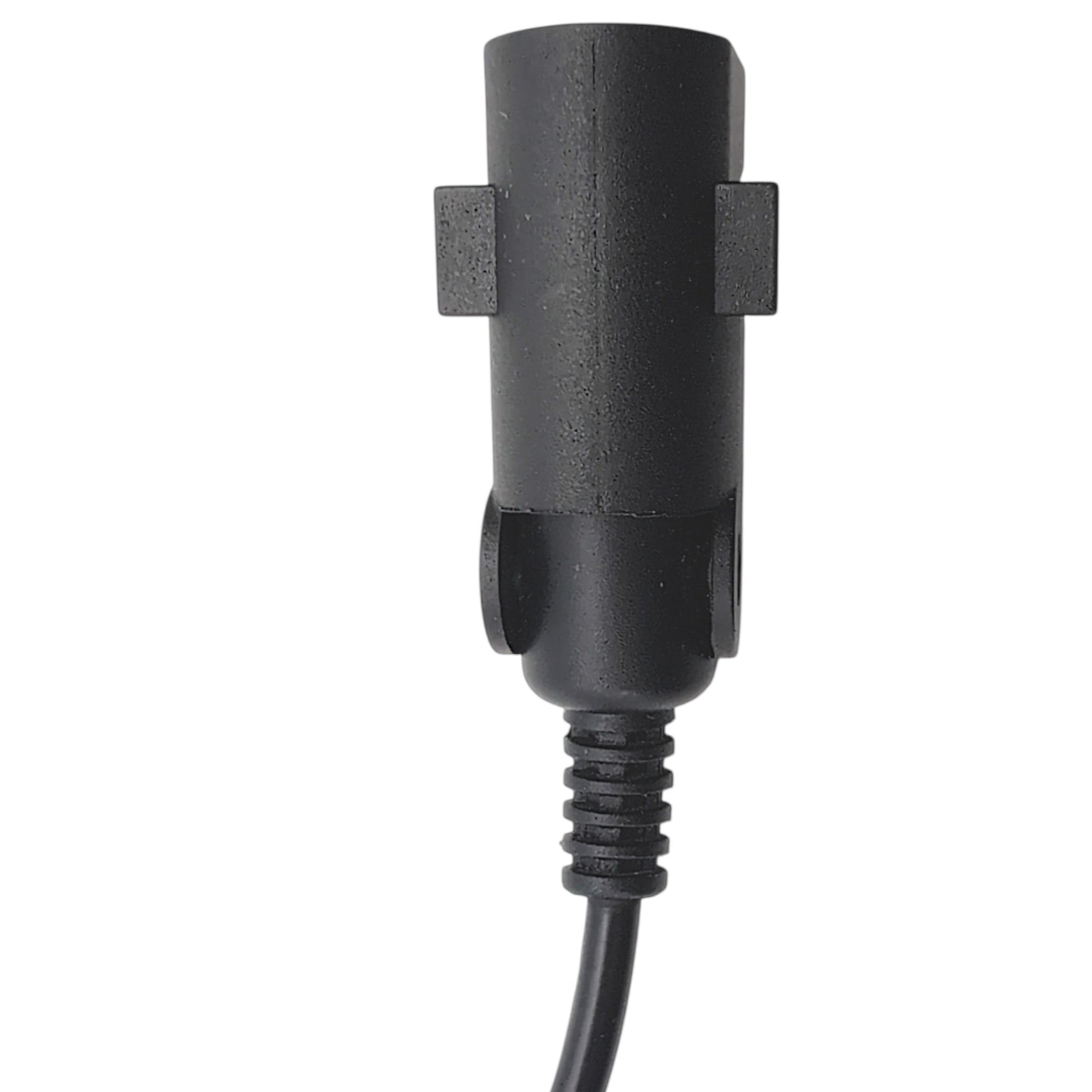 top view of the female 2-pin connector with clamp