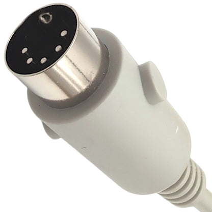 bottom / front view of 5-pin connector. All five pins are visible