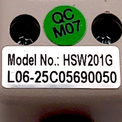 product label with, Model Number: HSW201G