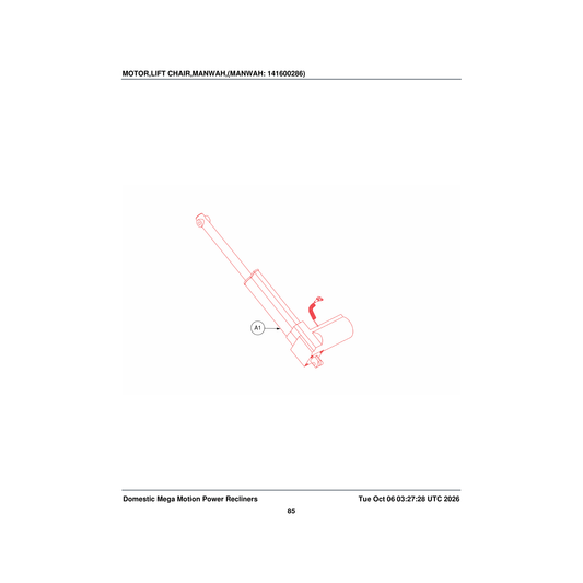 Pride Mobility MOT1709265 motor lift chair manwah parts diagram