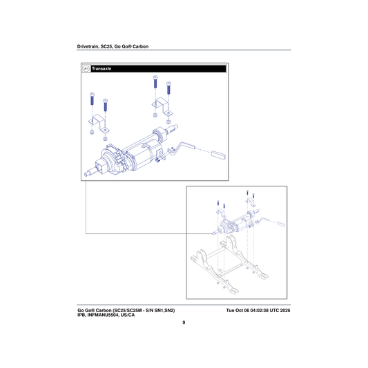Pride Mobility MOT2402055 (innuovo: 3901-pa-019) transaxle assembly parts diagram
