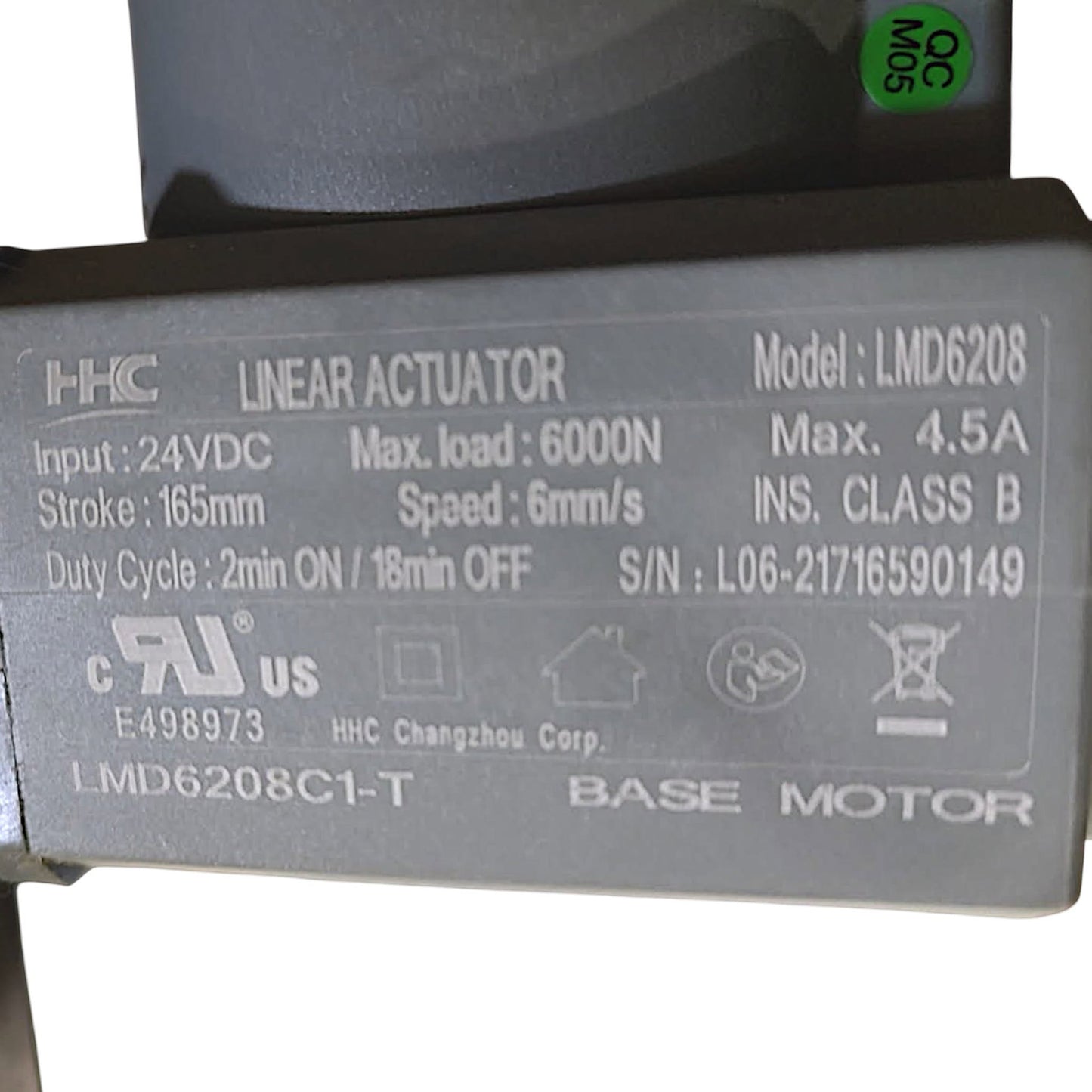 Pride Mobility Base Motor Actuator by Moto Motion (LMD6208C1-T / MOT2403037)