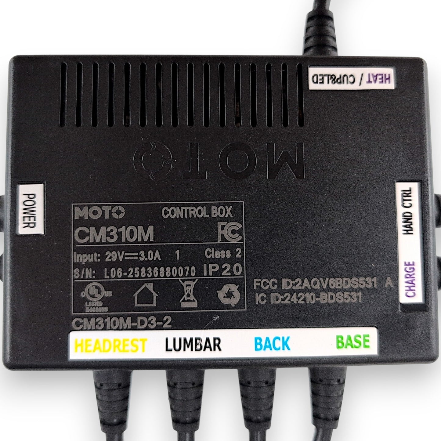 top view / zoomed in on control box