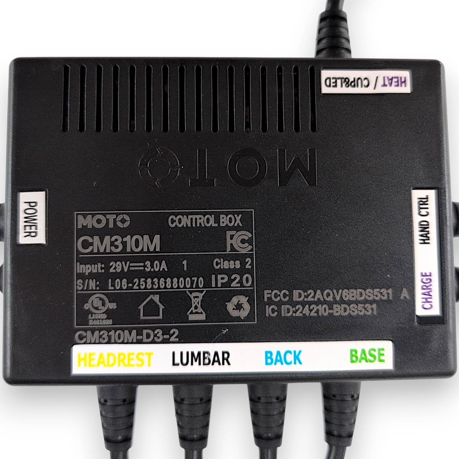 top view / zoomed in on control box