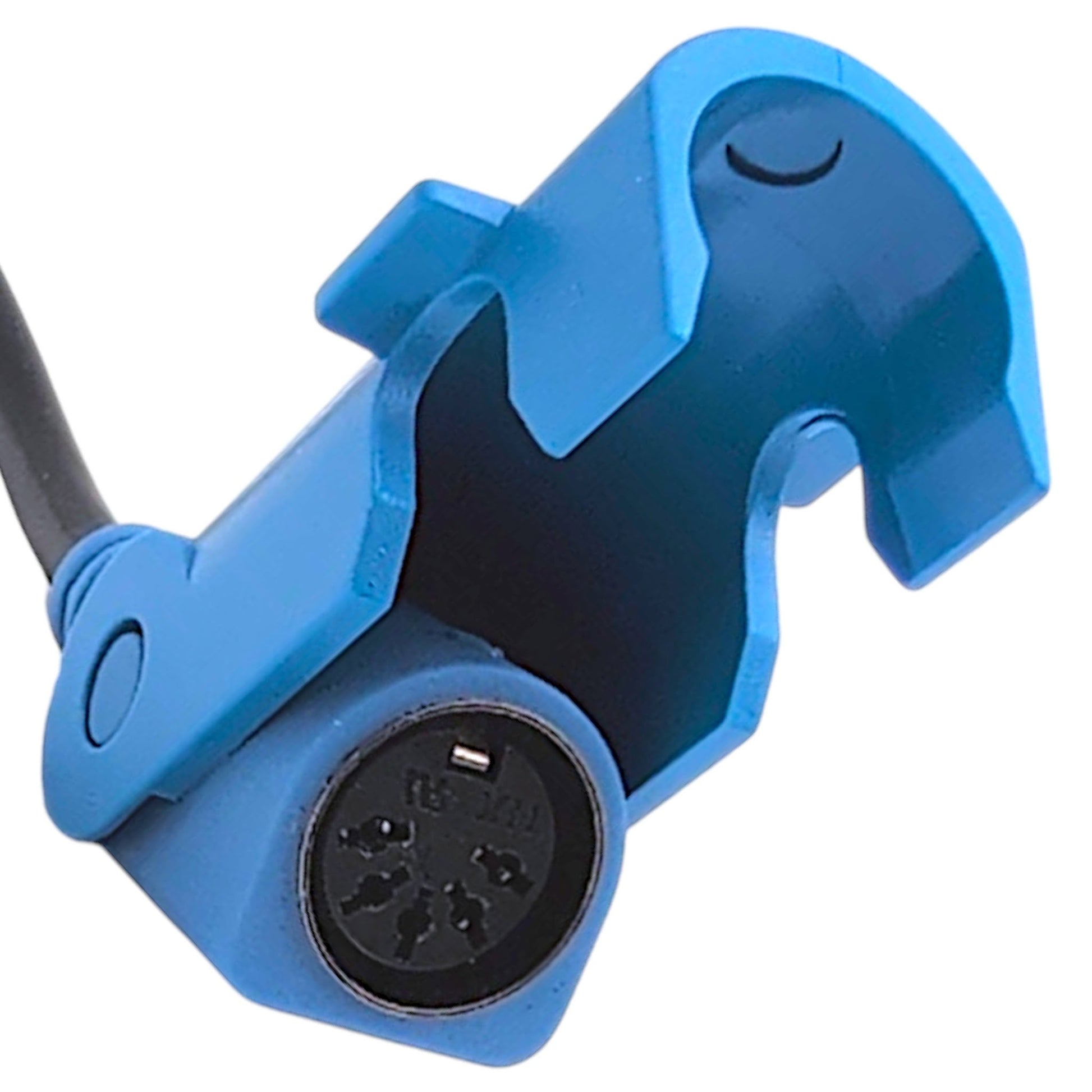 Blue, Back, Female, 5-Pin Connector With Clamp
