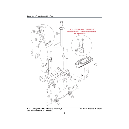 Pride Mobility NUTJAM1015 nut jam m8x1.25 parts diagram