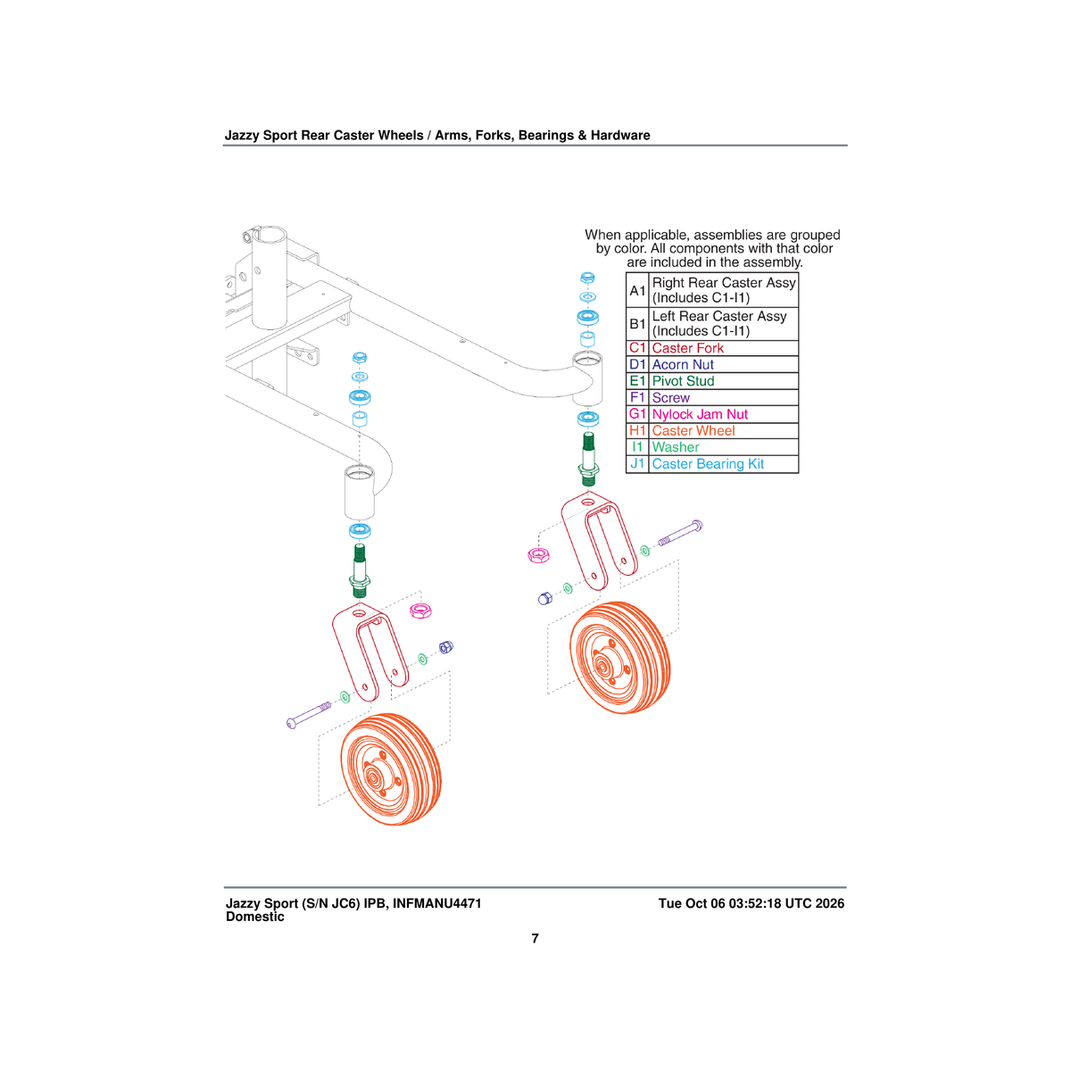 Pride Mobility NUTJAM1036 nut nylock jam m16x1.5 (see drawing) parts diagram
