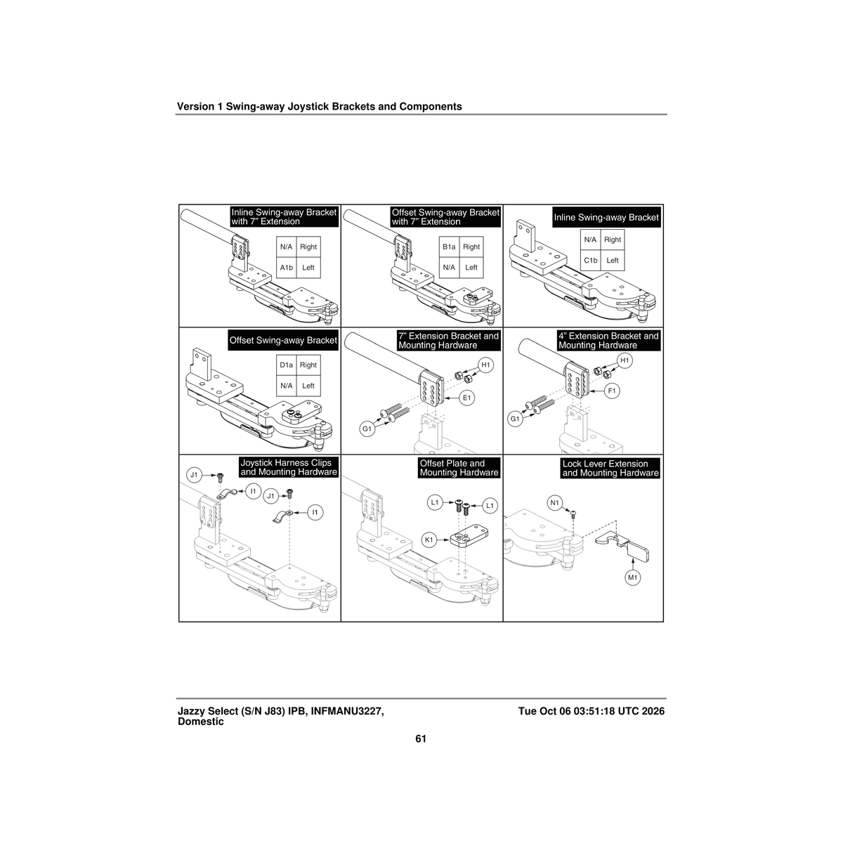 Pride Mobility NUTNYLK1001 nut lock pvtp 10 (.190)-32 ifi-100/107 parts diagram