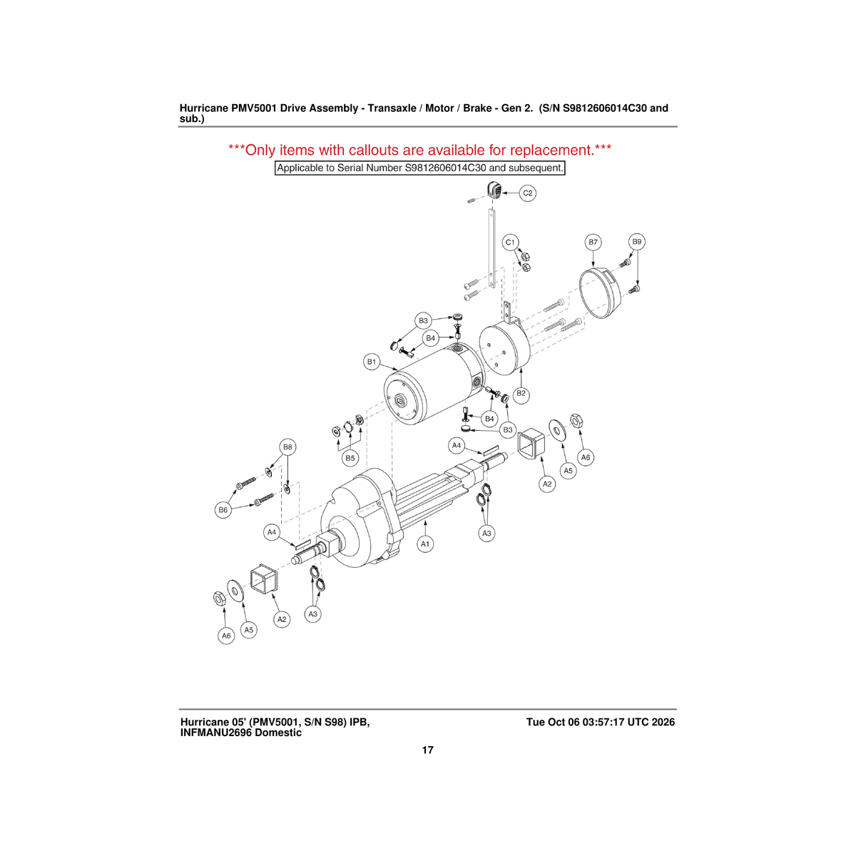 Pride Mobility NUTNYLK1068 nut nylock zinc 1/2-20 parts diagram