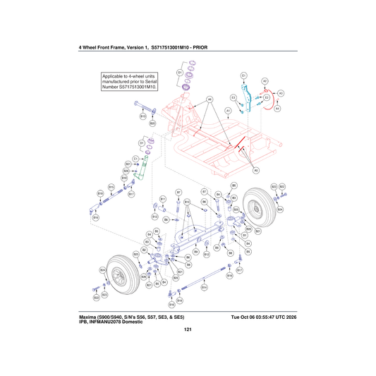 Pride Mobility NUTSTD1028 nut lh m8 x 1.25 parts diagram