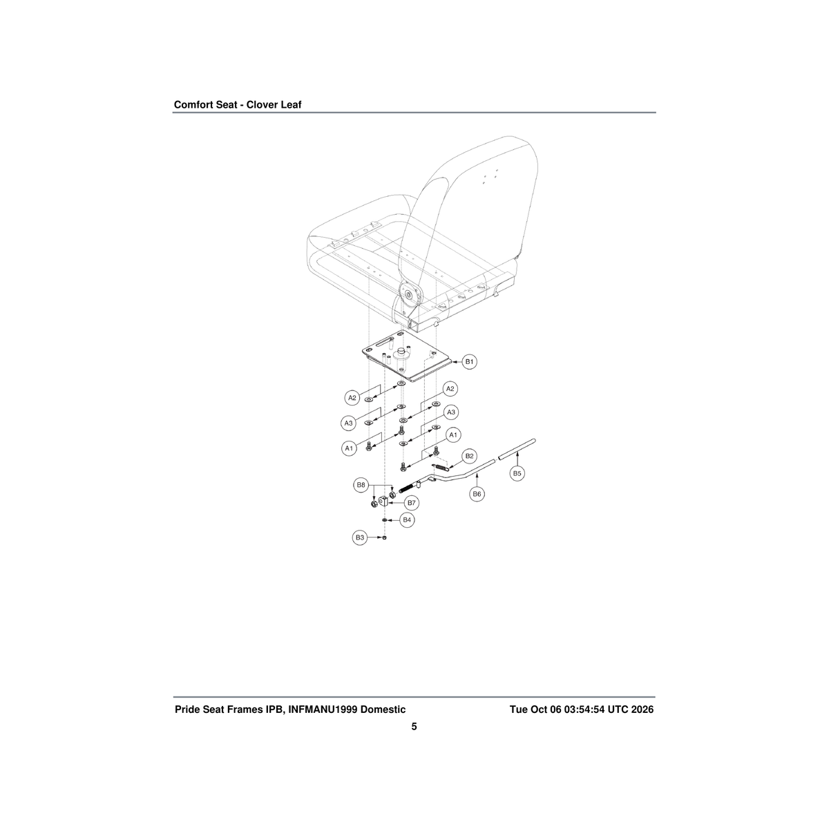 Pride Mobility NUTSTD1034 nut hex zinc m10 x 1.25 parts diagram