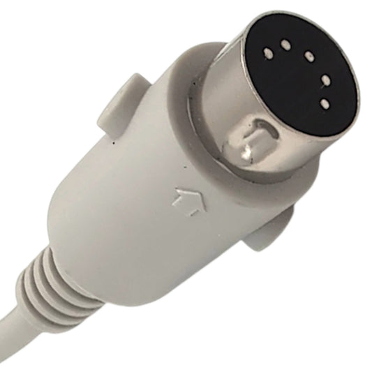 top / front view of 5-pin connector. All five pins are visible