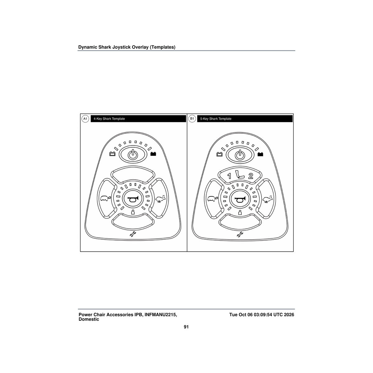 Pride Mobility PLSINDV1265 keypad shark controller 5 key parts diagram
