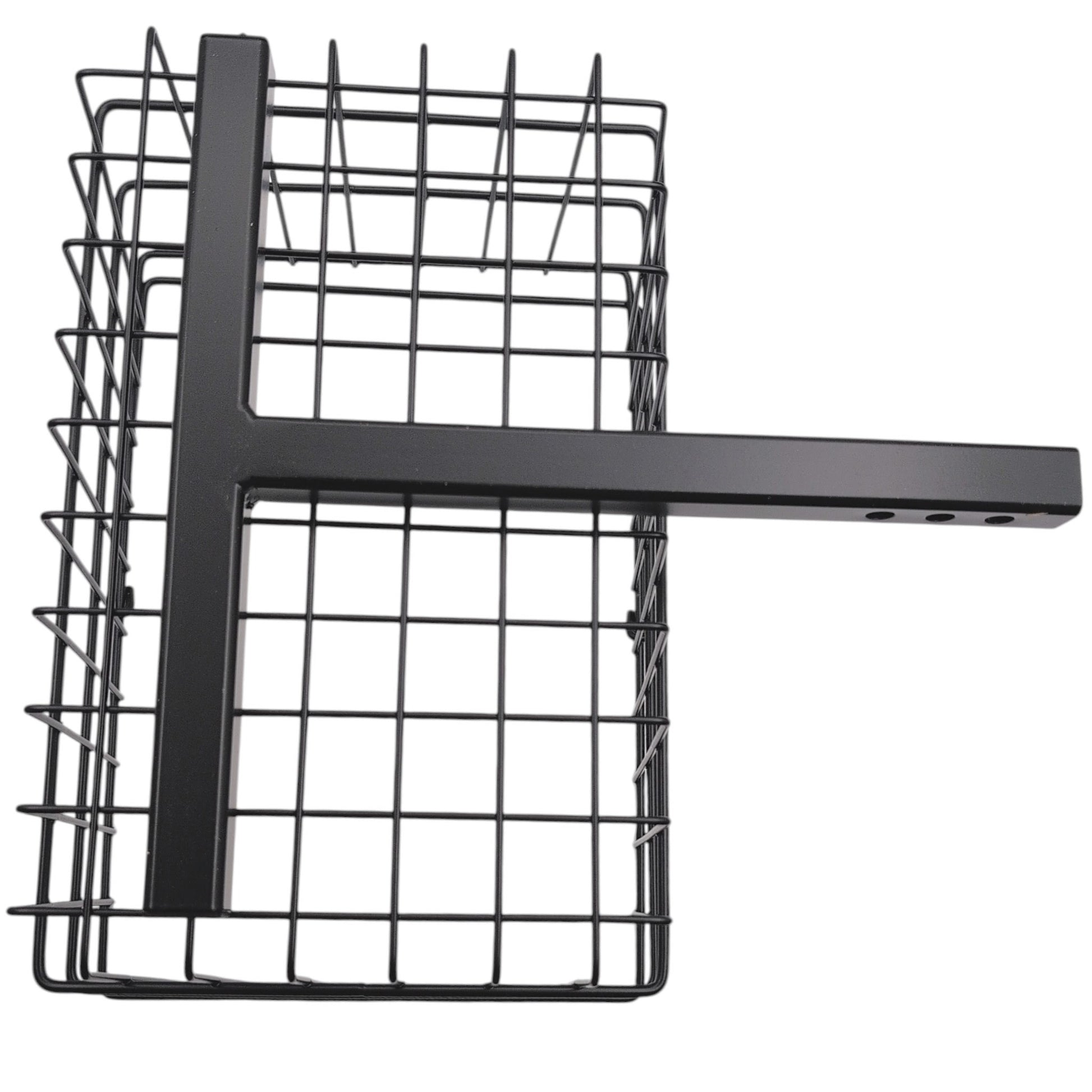 bttom view, closeup of the 1" x 1" bracket the installs into the scooter / power wheelchair