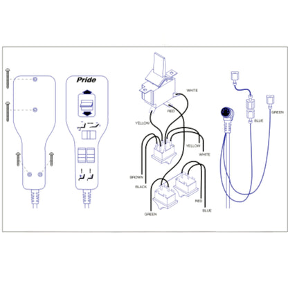 Pride Mobility Hand Control - ELEASMB1054 - (LL/LC660)(LL/LC670) Heat & Massage Remote