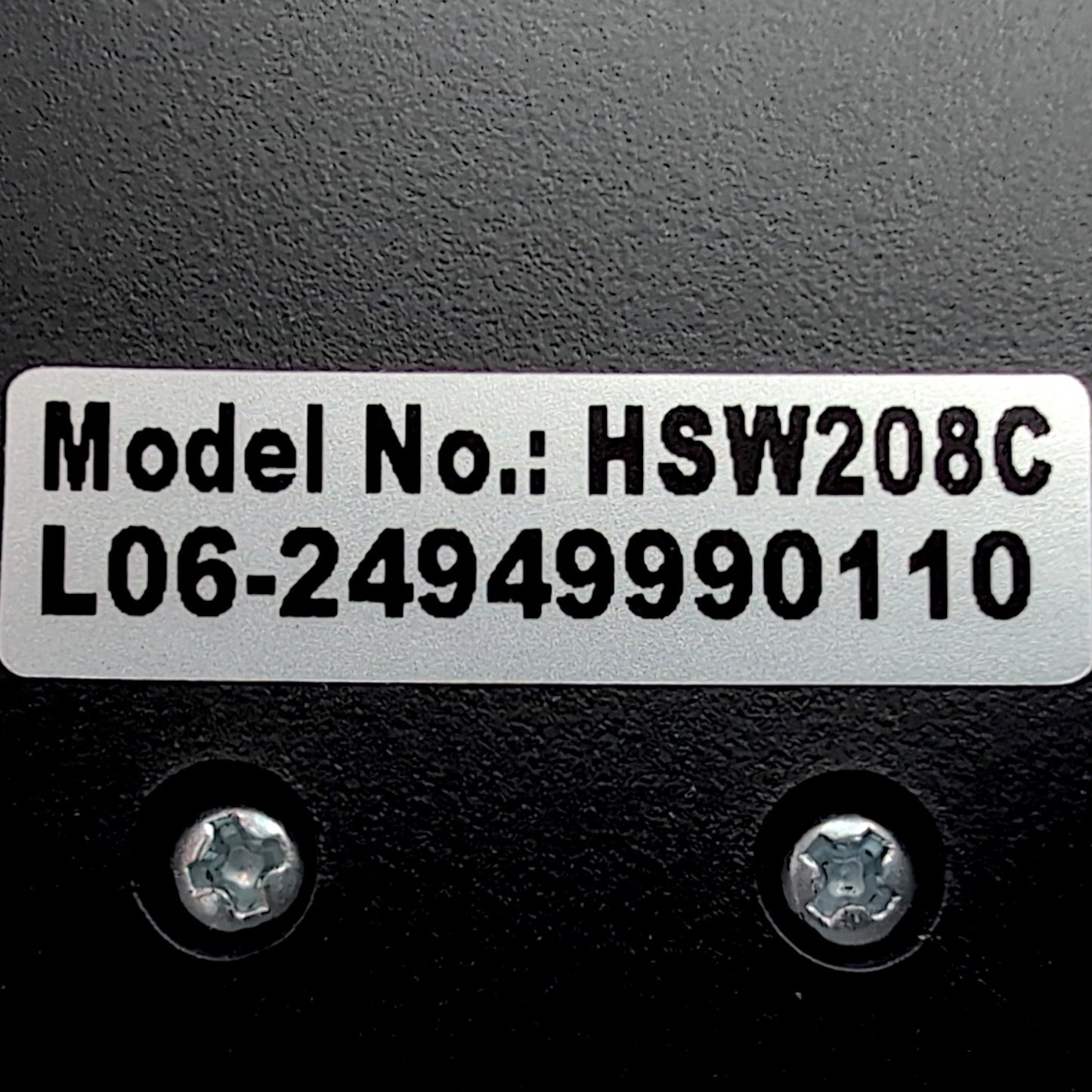 product label on back of remote. Shows Model number and serial number starting with L06