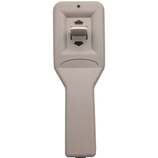 front close-up of the remote hand control and 1 switch