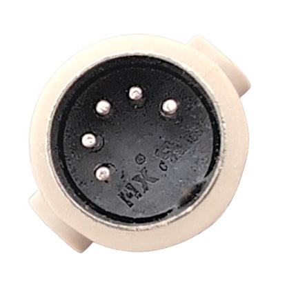 front close-up of the 5-pin connector. All Pins in clear view