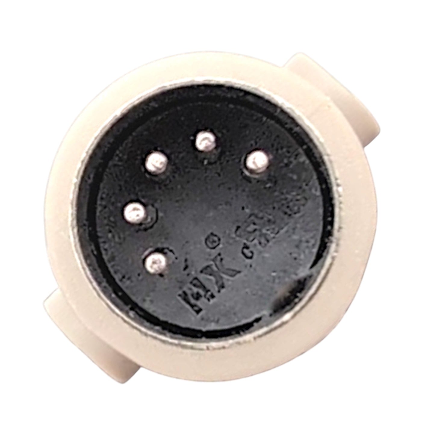 front view of the 5-pin connector with all 5 pins in view