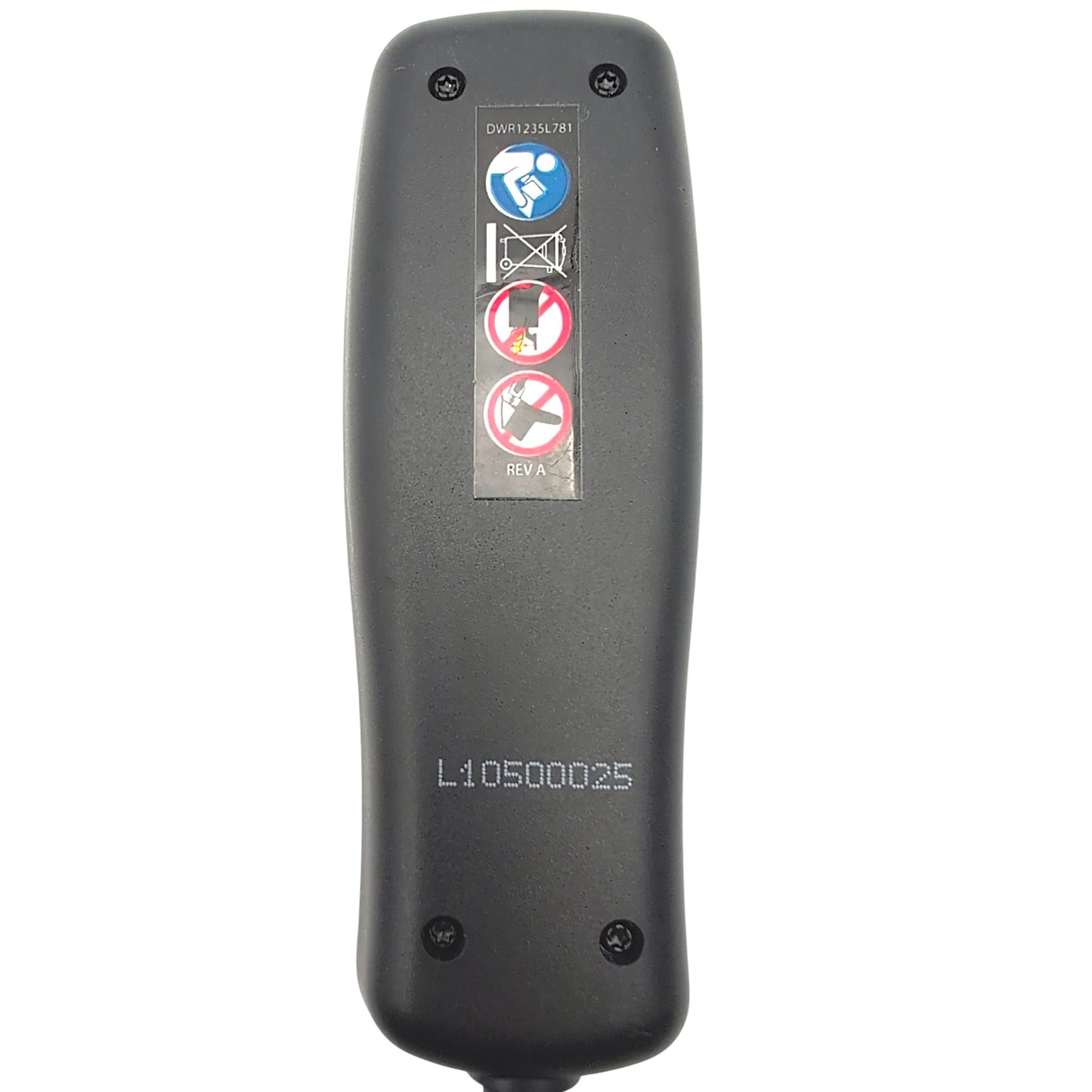 back view of the remote / hand control