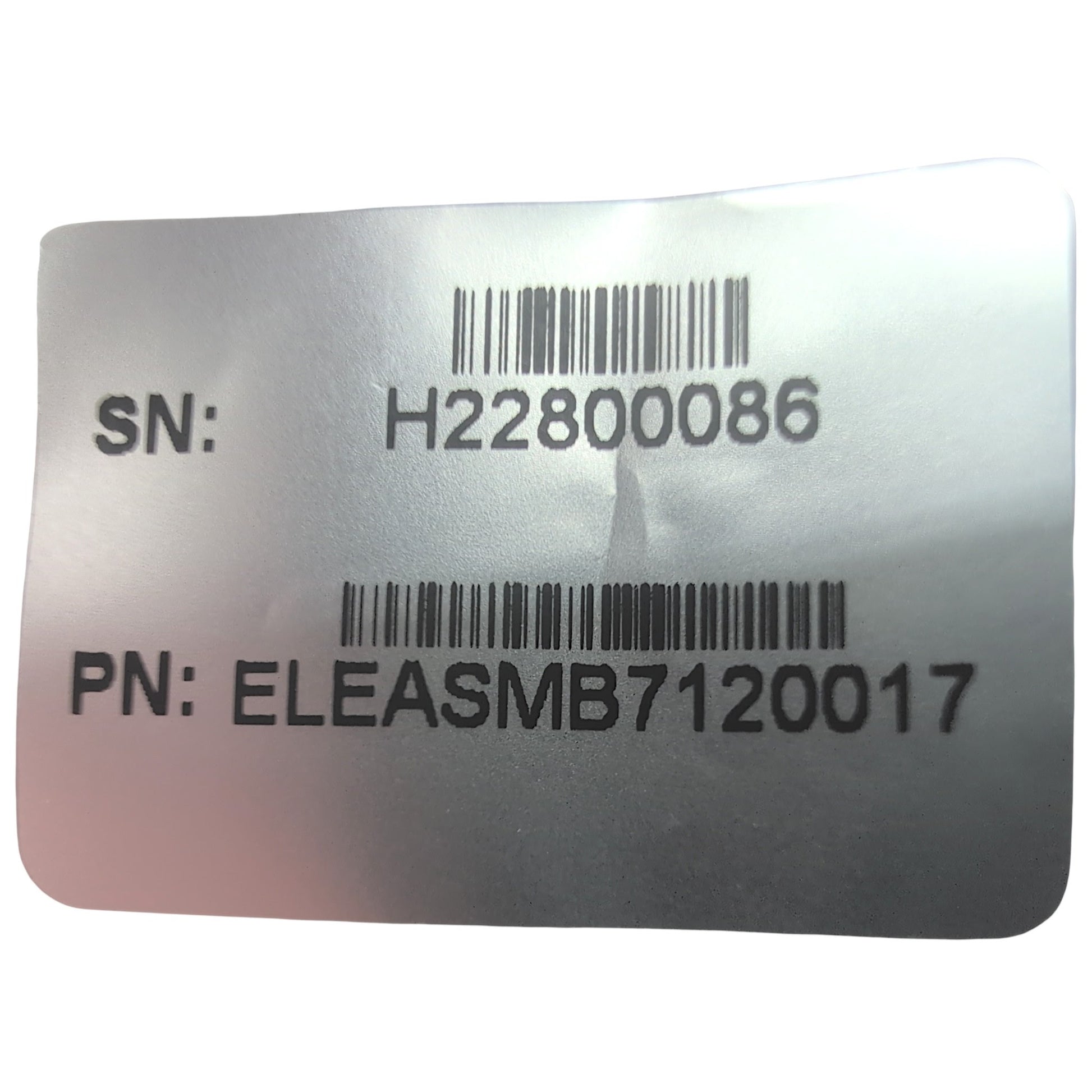 label from packaging. Sows part number eleasmb7120017