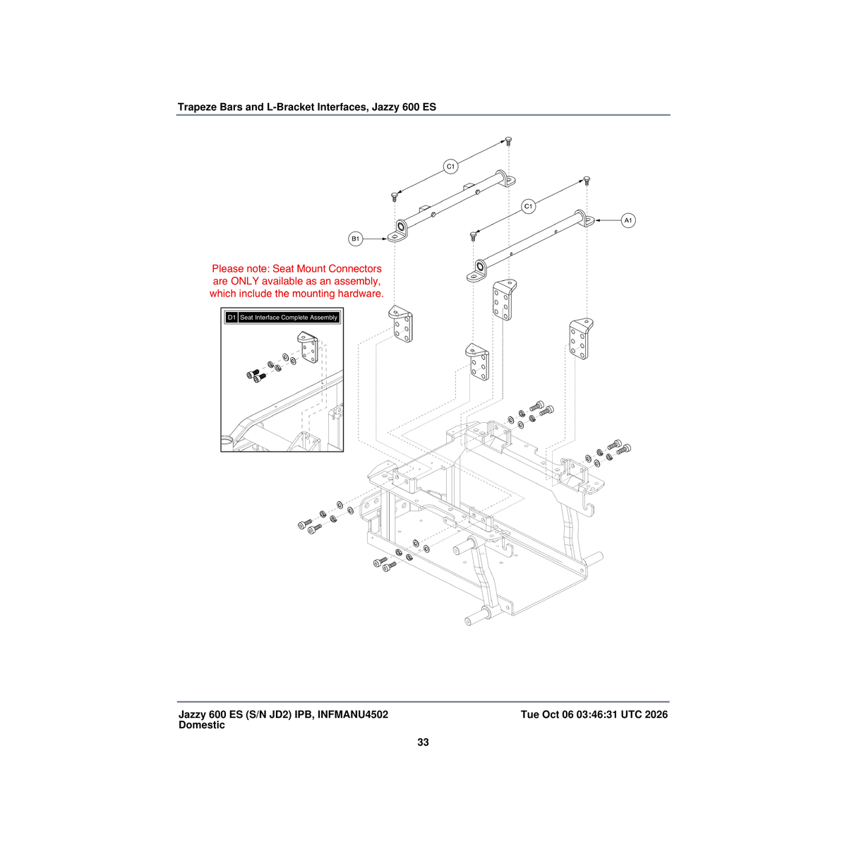 Pride Mobility SCR8120003 screw hex head m10x1.5 x 12 pvtp parts diagram