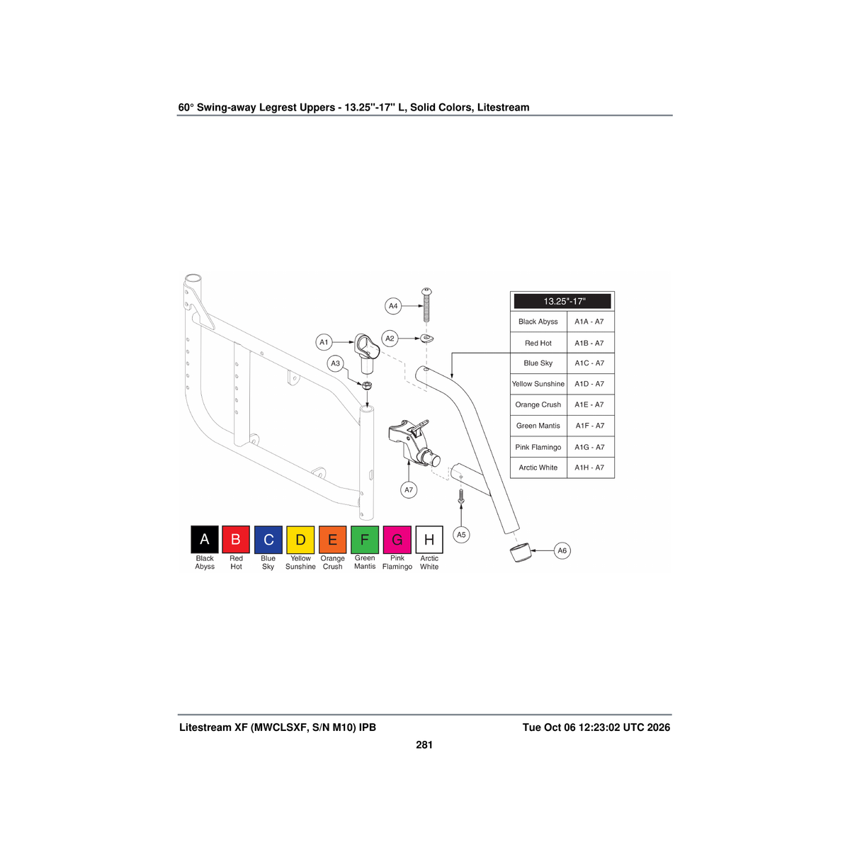 Pride Mobility SCRASBH1210 screw button head .250-20 x .75 astm f835 pvtp parts diagram