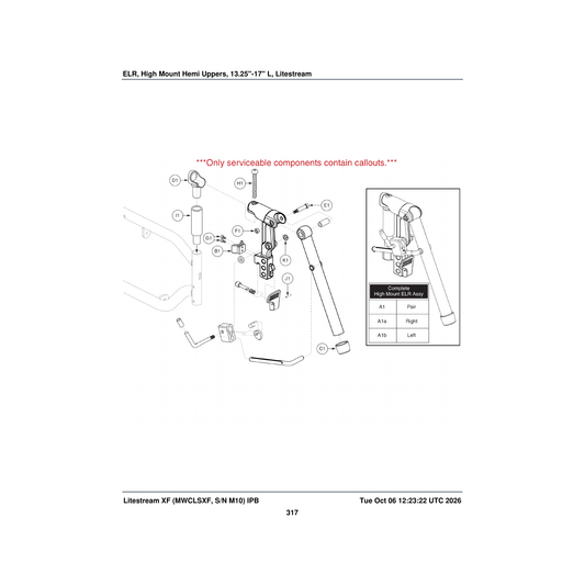 Pride Mobility SCRASBH1273 screw bhscs black zinc 5/16-18 x 3.00 inch parts diagram