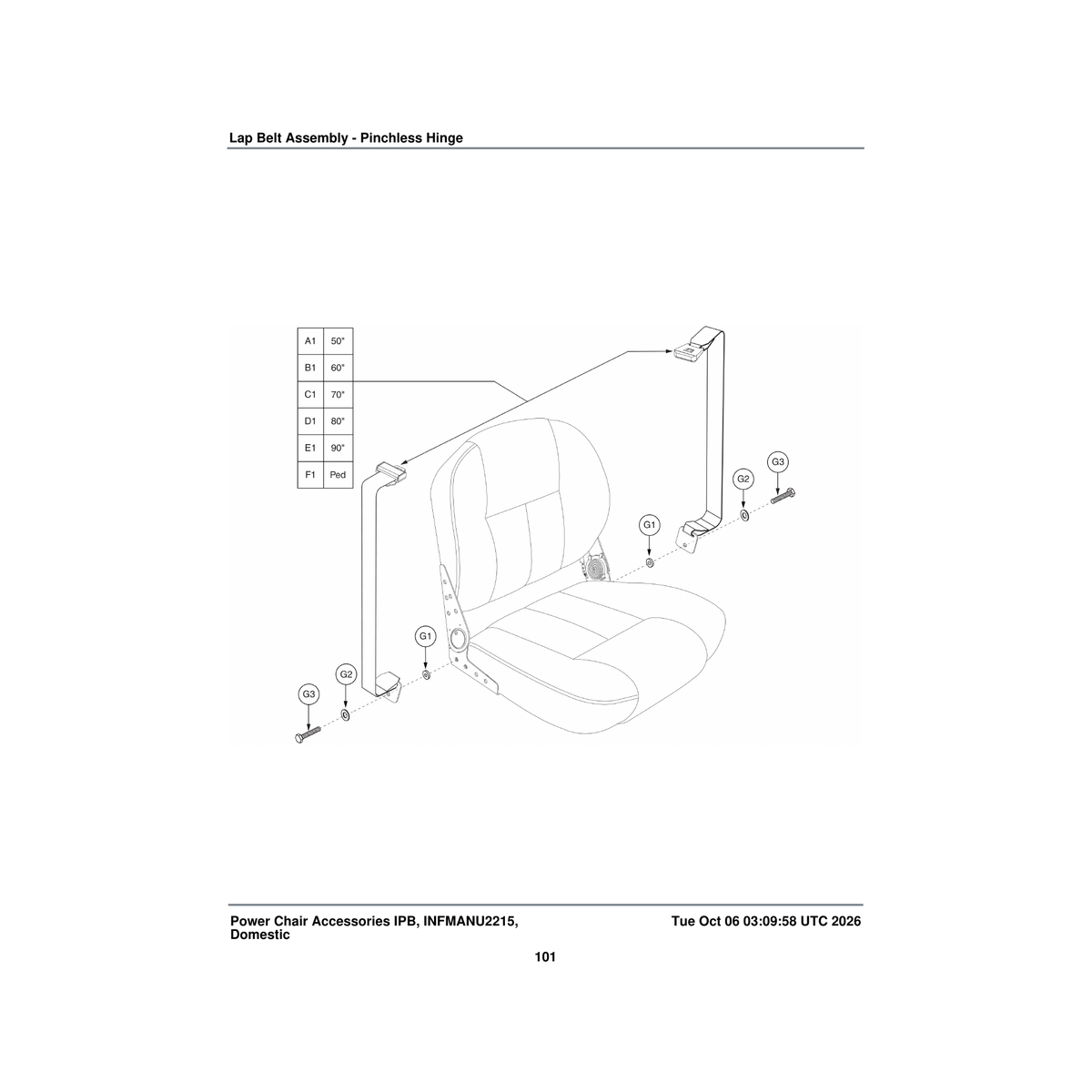 Pride Mobility SCRHHCS1188 screw hex head .250-20 x 1.25 sae j429 gr 5 parts diagram