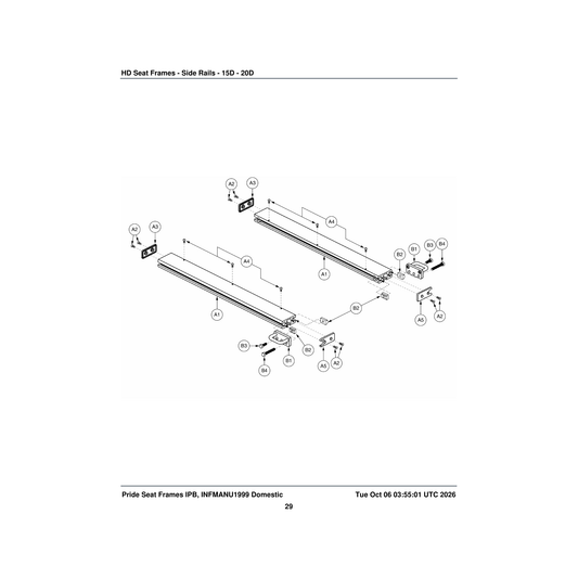 Pride Mobility SCRHHCS1478 screw hhcs black zinc 5/16-18 x 2.00 inch fully threaded parts diagram