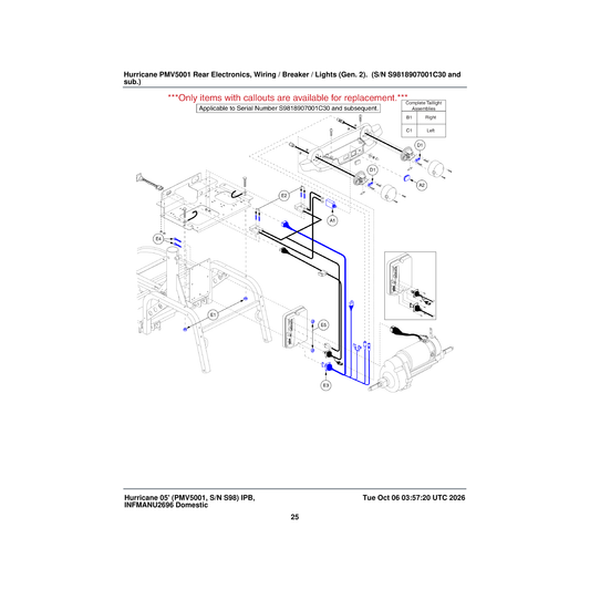 Pride Mobility SCRPPH1061 screw pan head type h m4x0.7 x 20 ft zinc parts diagram