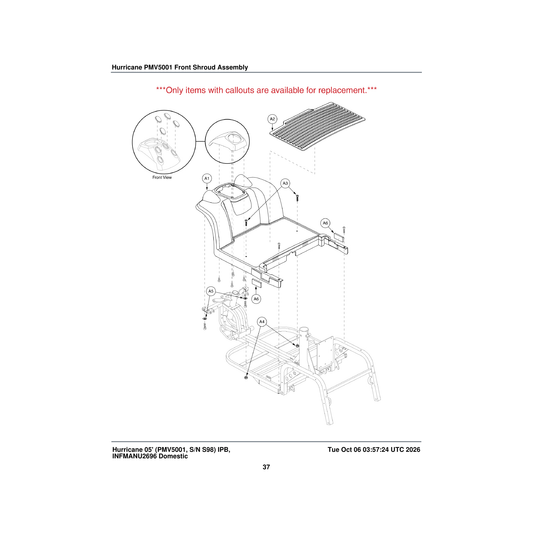 Pride Mobility SCRSHFH1022 screw flat head m6x1 x 16 parts diagram