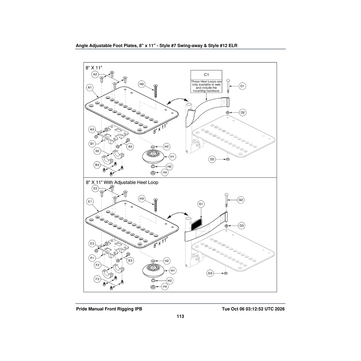Pride Mobility SCRSHFH1034 screw flat head 0.25-20 x 0.625 astm f835 parts diagram