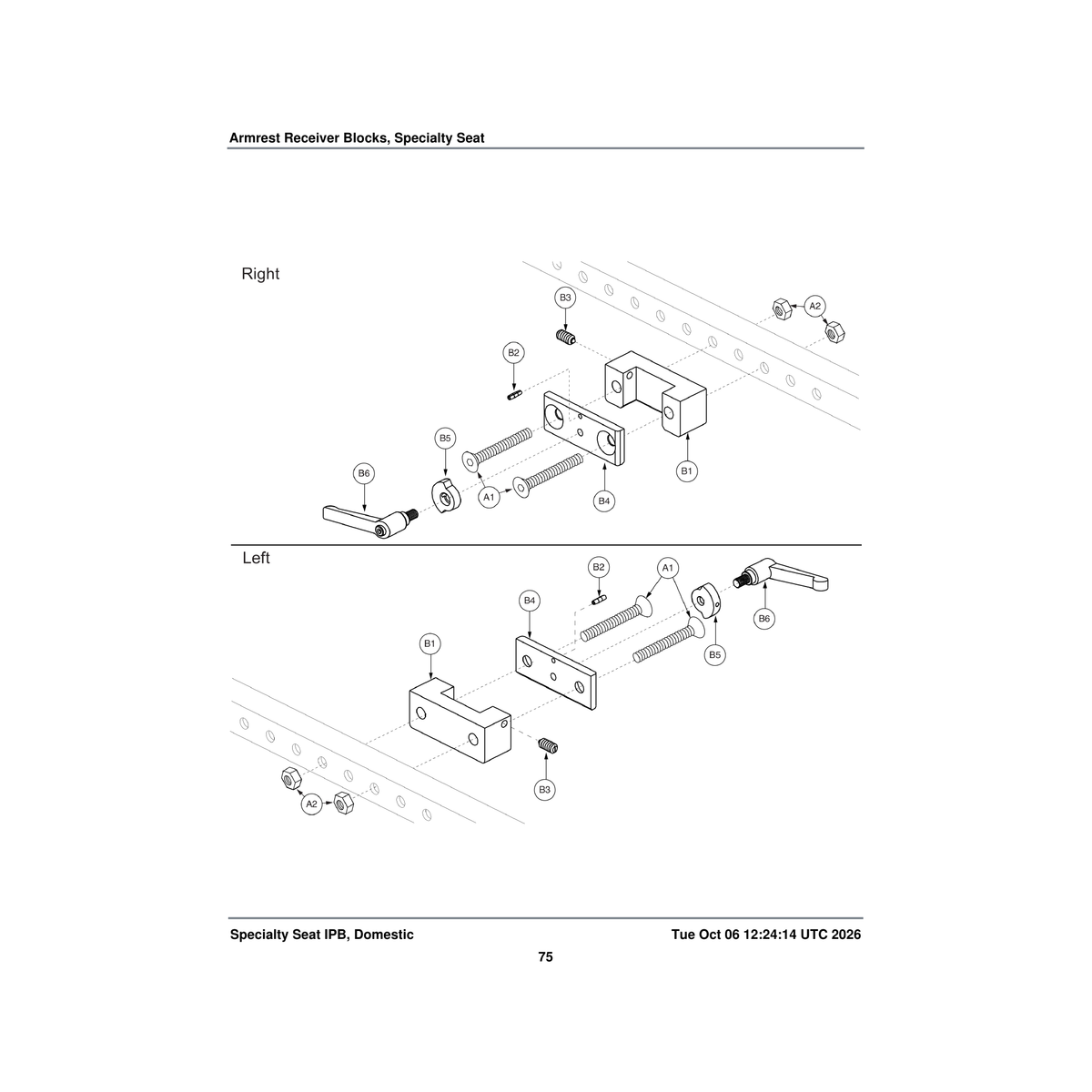Pride Mobility SCRSHFH1070 screw flat head .3125-18 x 2.75 astm f835 parts diagram
