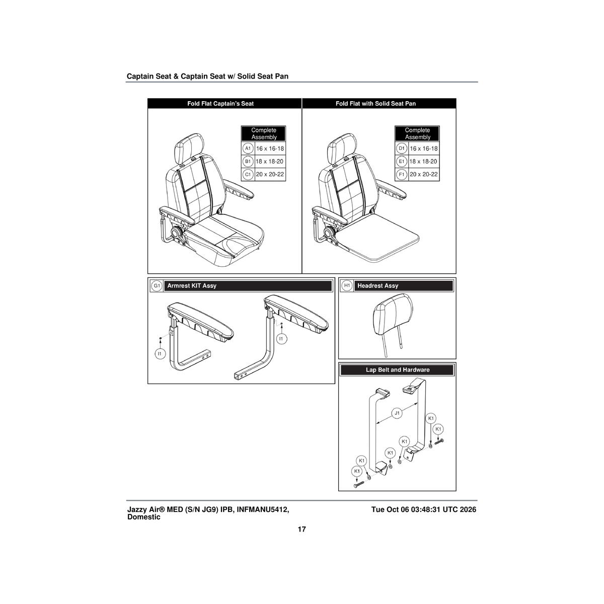Pride Mobility SET2302647 hi-back 115a°ltdrec height adjustable seat assembly black vinyl 18 inch w 18 inch -20 inch parts di