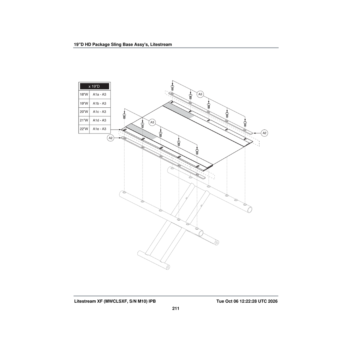Pride Mobility SETASMB6221 sling seat base assembly 18 inch w 19 inch d tension parts diagram