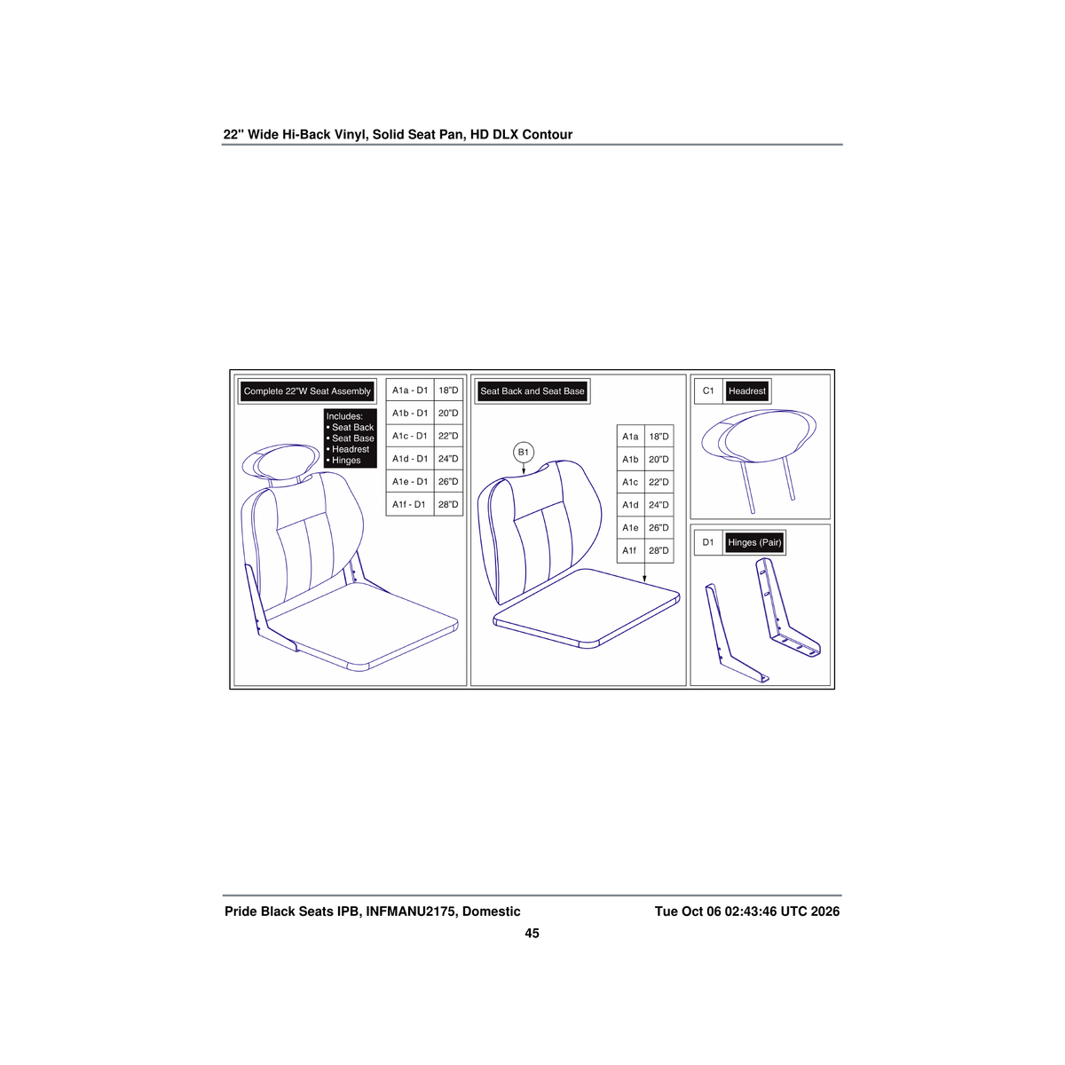 Pride Mobility SETBASE2493 seat base hd solid seat pan black vinyl 22 inch w 18 inch d parts diagram