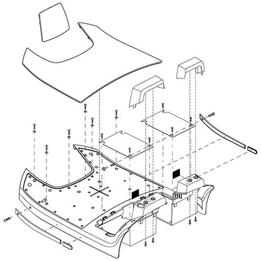 Pride Mobility (SHDASMB5262), viper blue front body shroud assembly for 3-wheel Victory 10 scooters.
