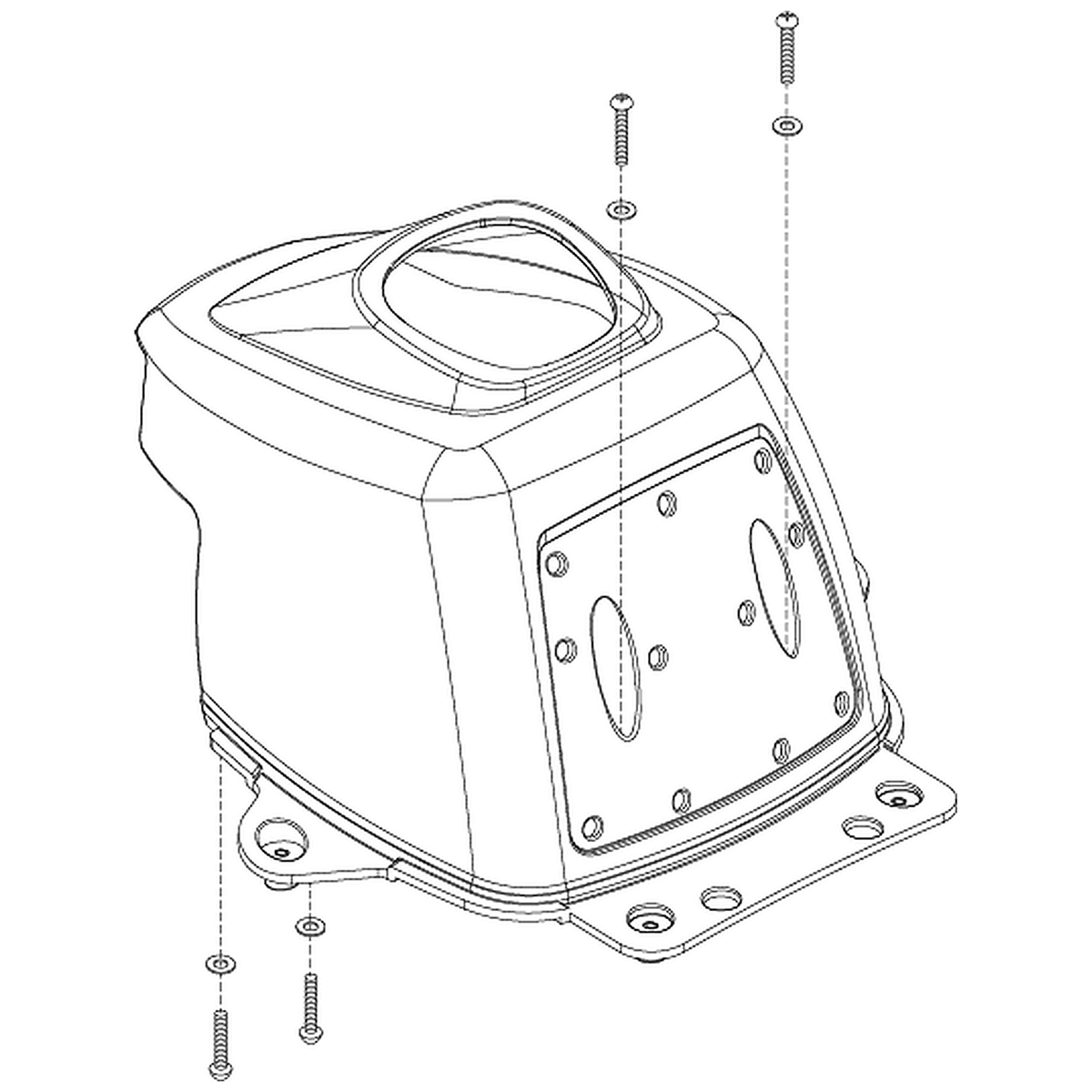 Pride Mobility (SHDASMB5263), viper blue front wheel cover shroud assembly for 3-wheel Victory 10 scooters.