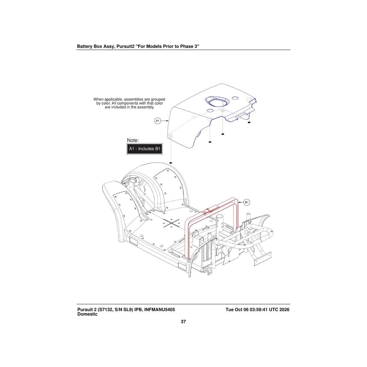 Pride Mobility SHDASMB5802 battery box shroud assembly black parts diagram